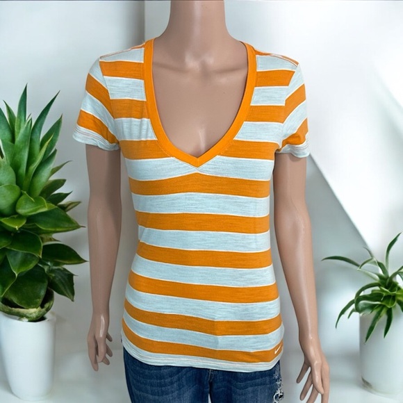 Nike The Athletic Dept. Orange & Gray Striped Tee - Picture 8 of 15